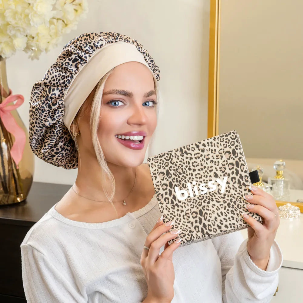 Blissy Halo Bonnet in Leopard Print