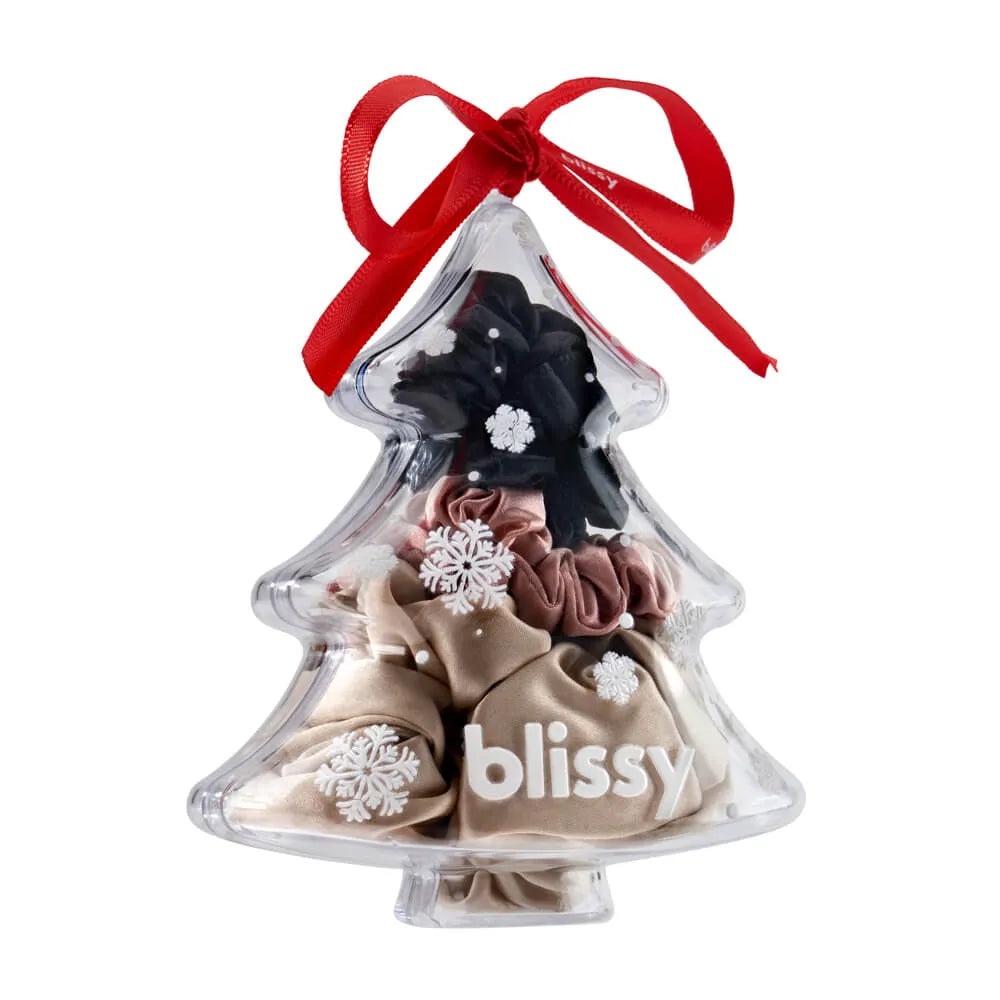 Blissy Holiday Scrunchie Ornament Set (3-Piece)
