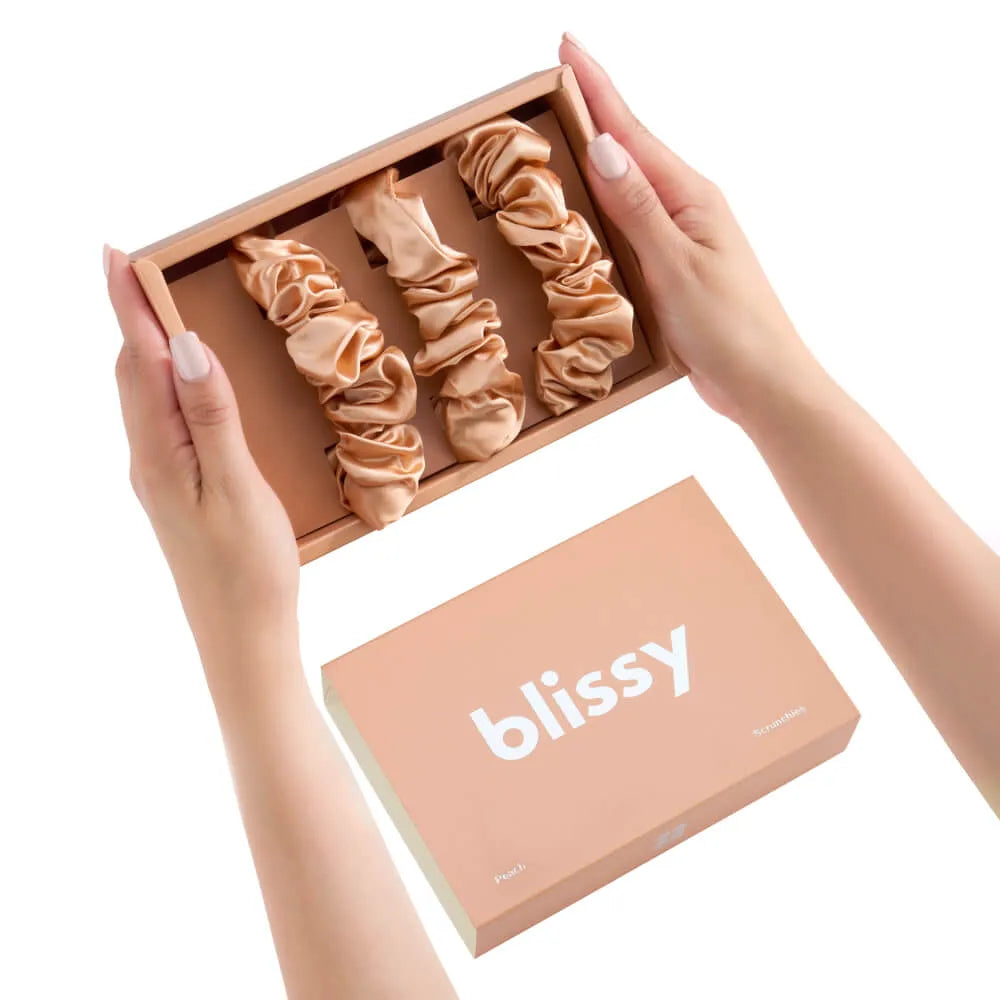 Blissy Scrunchies in Peach