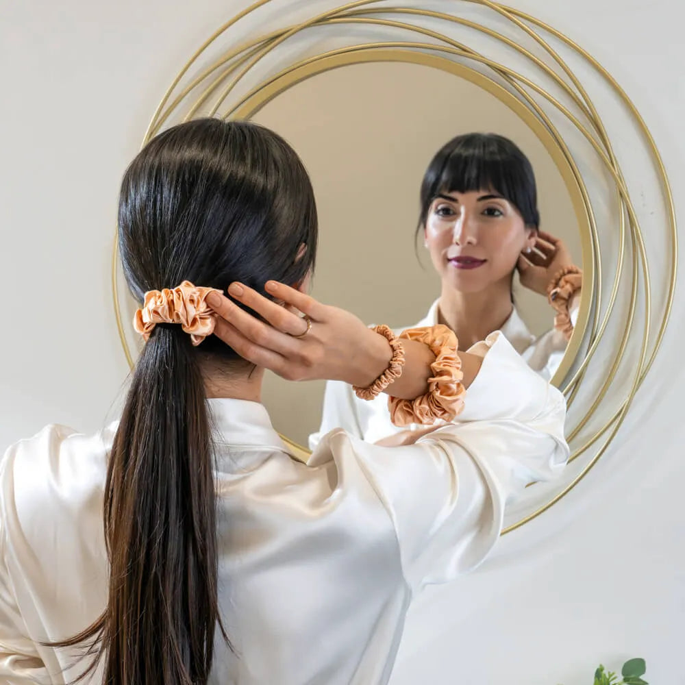 Blissy Scrunchies in Peach