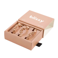 Blissy Skinny Scrunchies in Peach