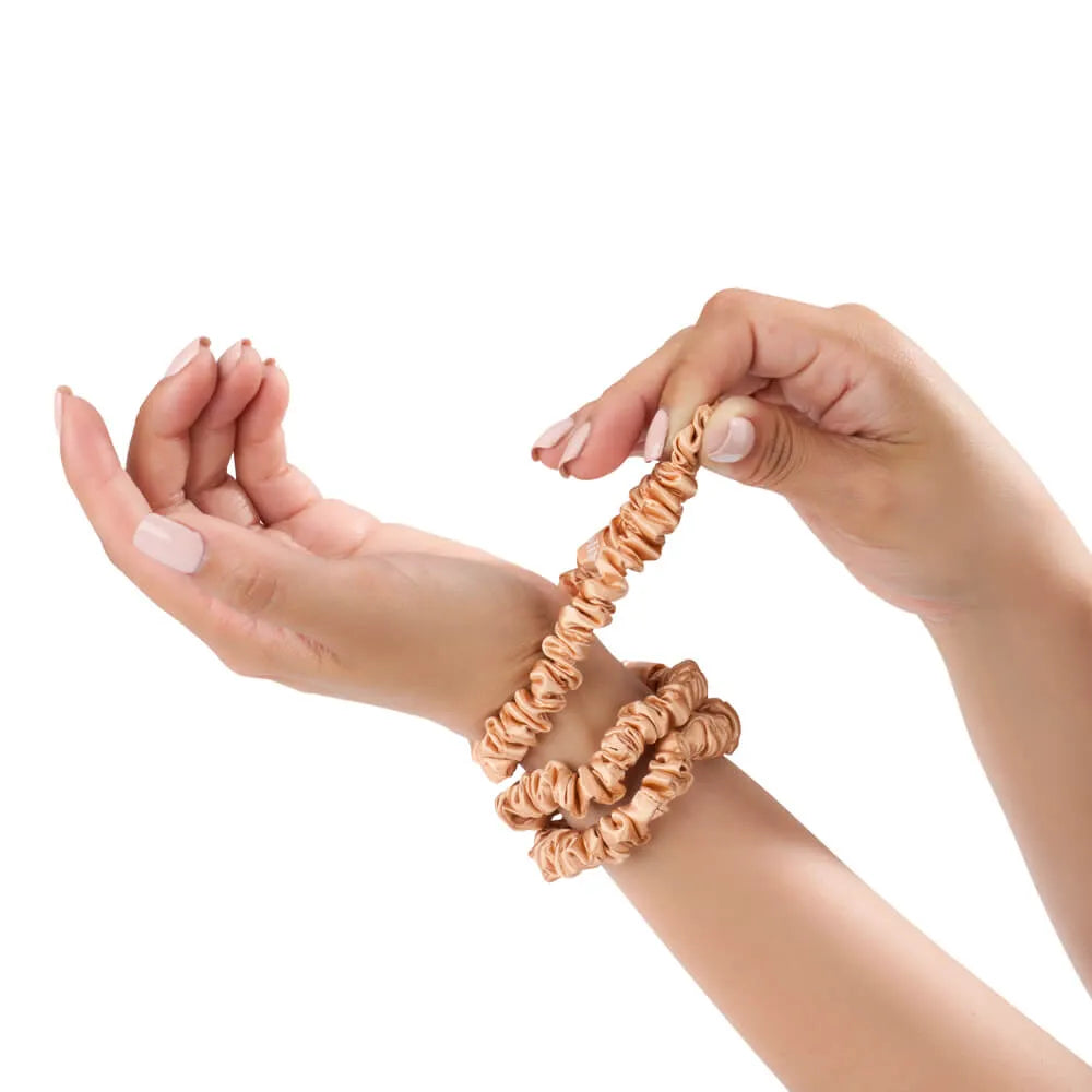 Blissy Skinny Scrunchies in Peach