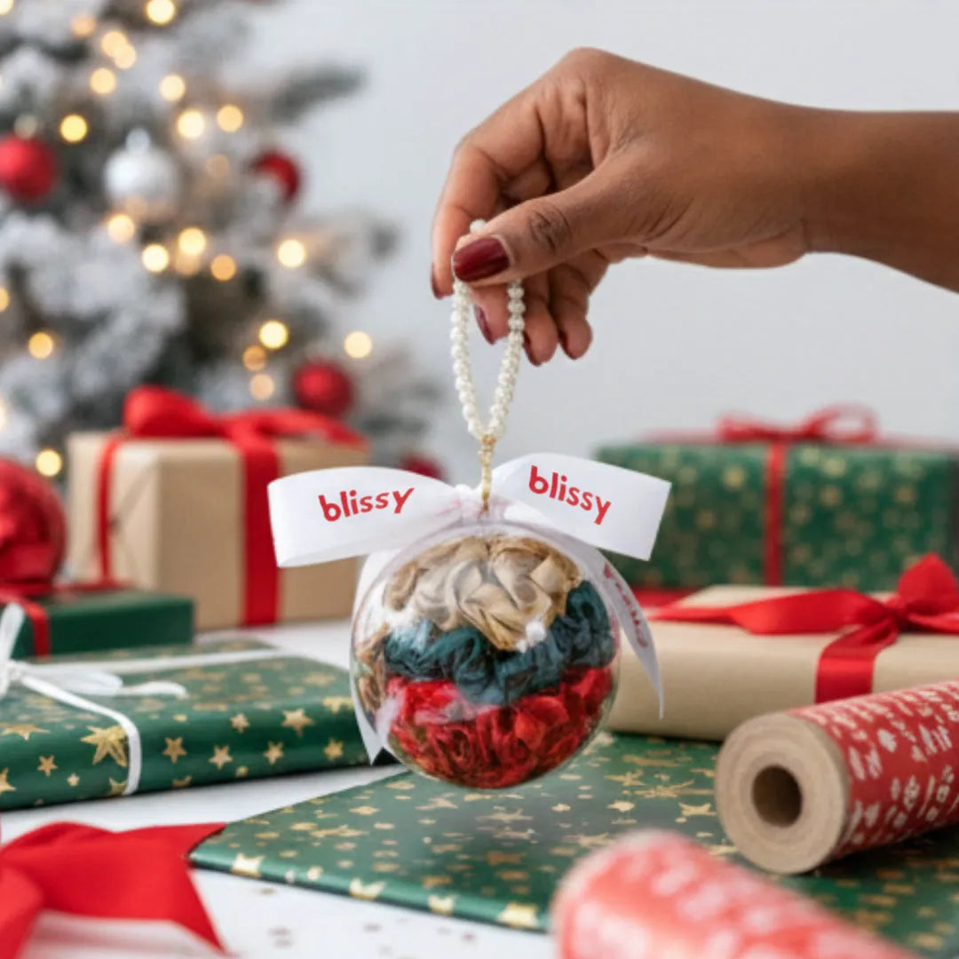 Blissy Pearl Scrunchie Ornament Set (3-Piece)