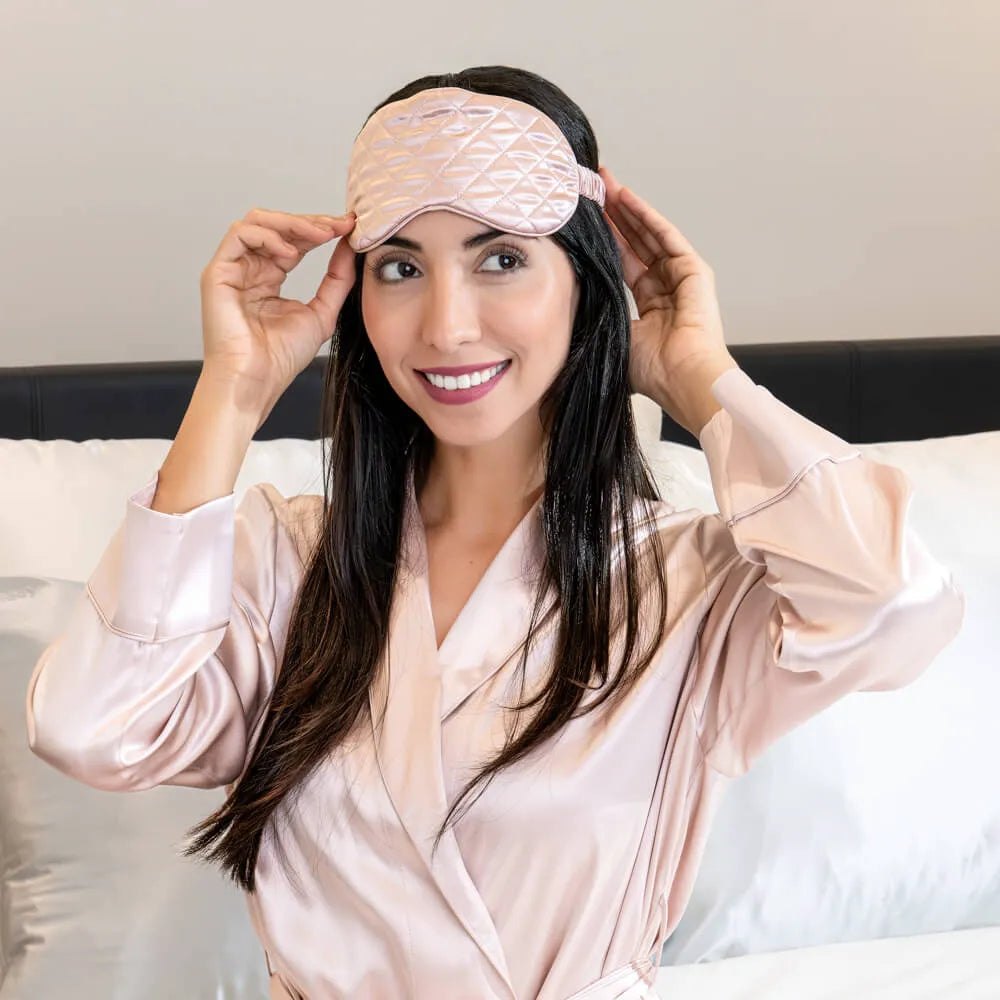 Pink Diamond Quilted Sleep Mask