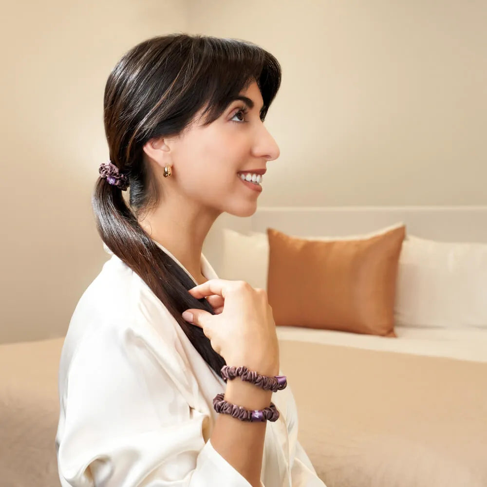 Blissy Skinny Scrunchies in Plum
