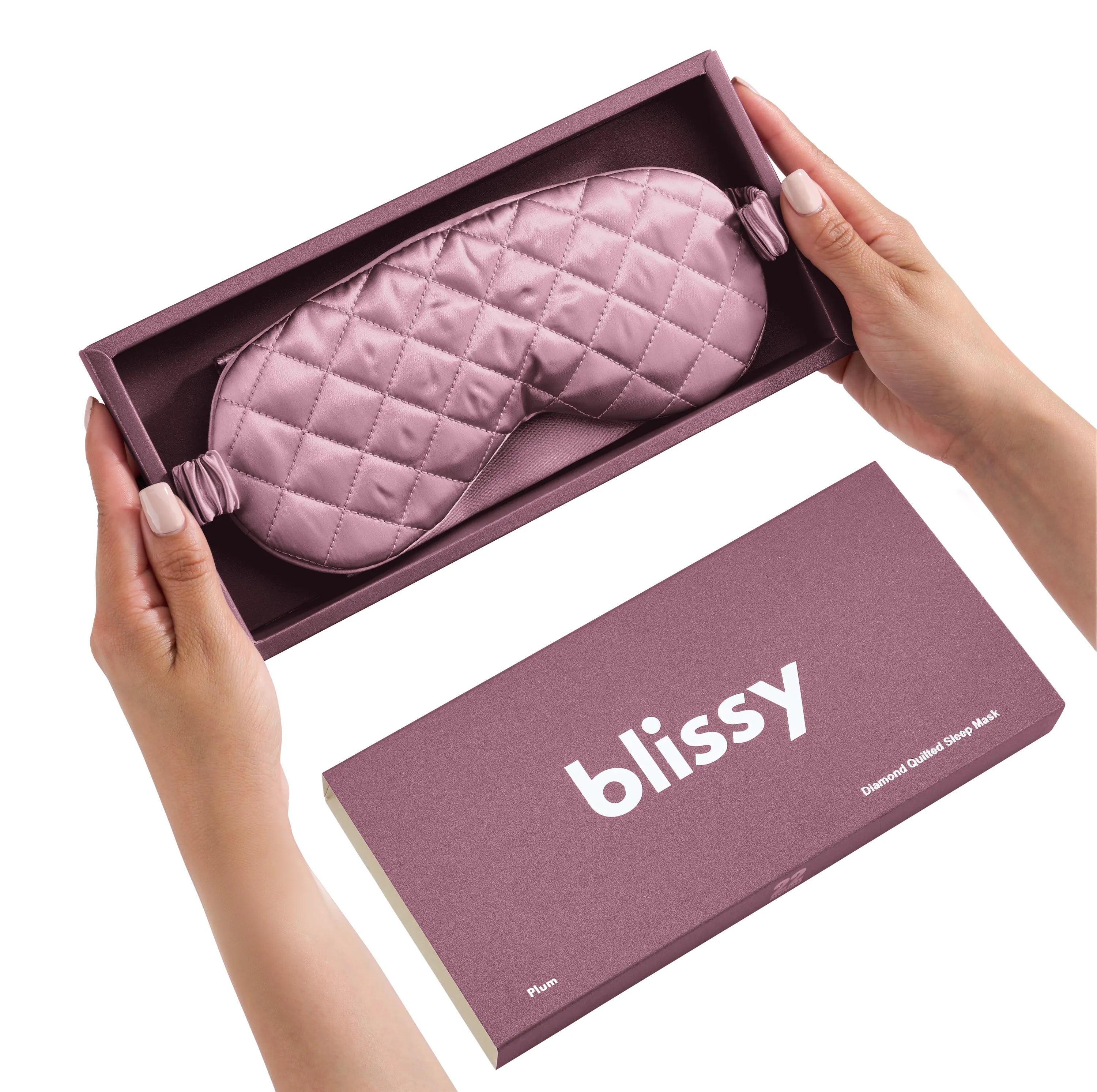 Plum Diamond Quilted Sleep Mask