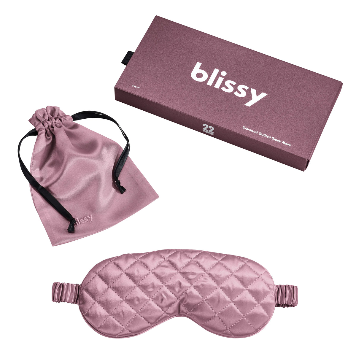Plum Diamond Quilted Sleep Mask