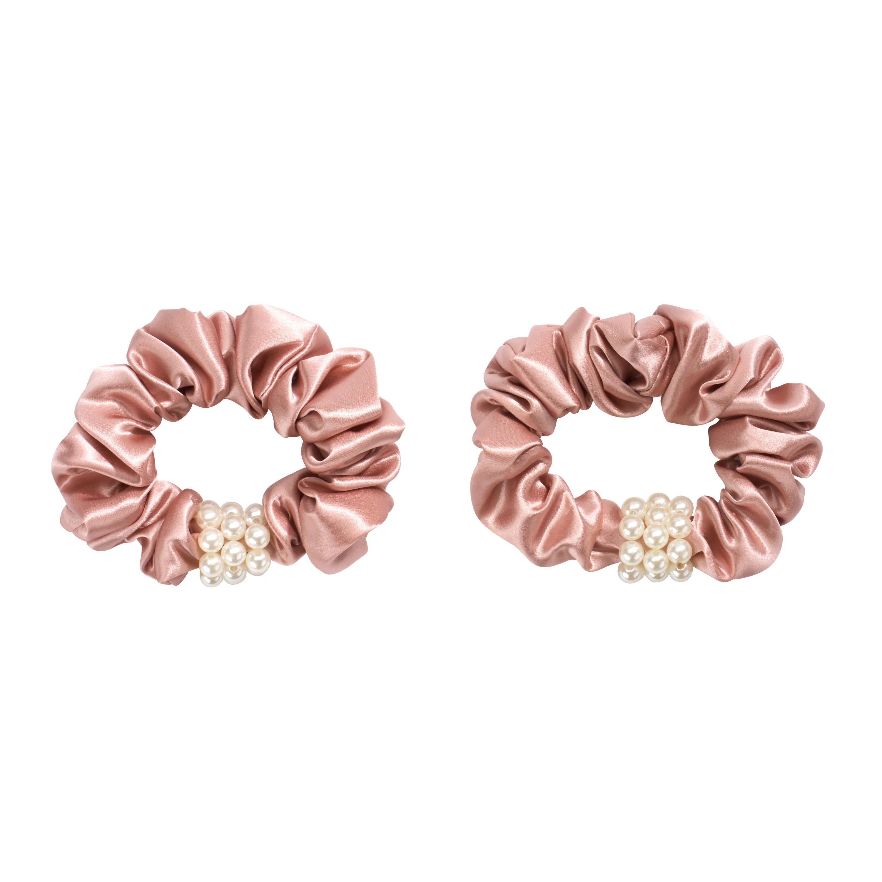 Blissy Petite Pearl Scrunchies in Rose Gold