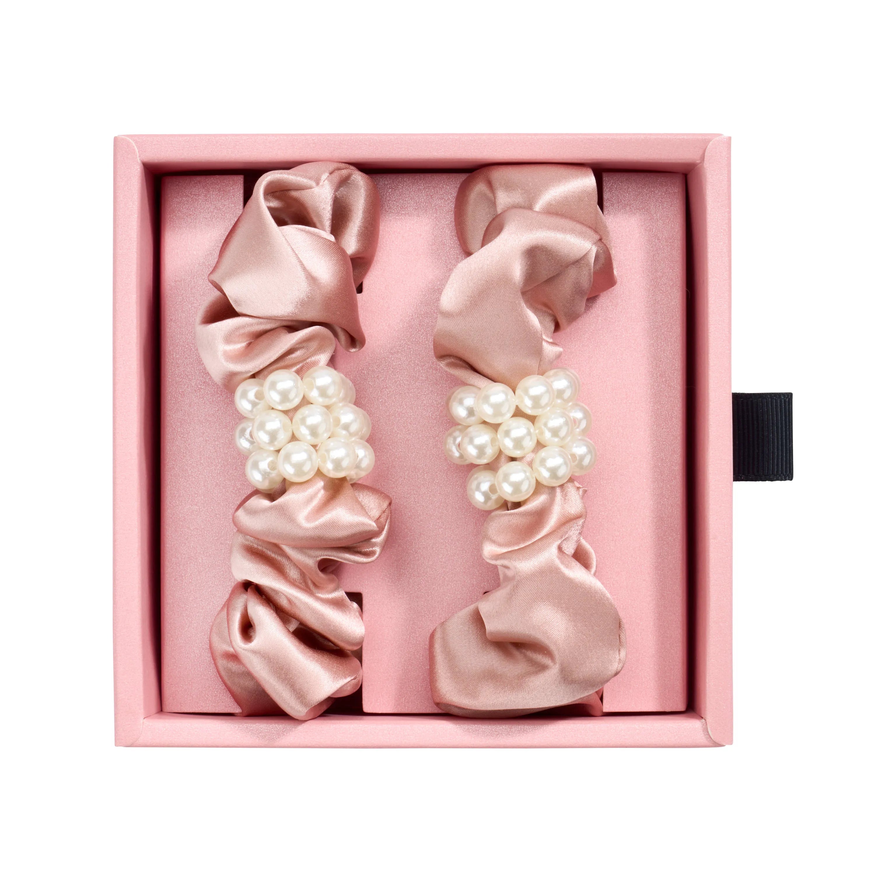 Blissy Petite Pearl Scrunchies in Rose Gold