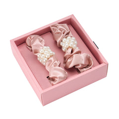 Blissy Petite Pearl Scrunchies in Rose Gold
