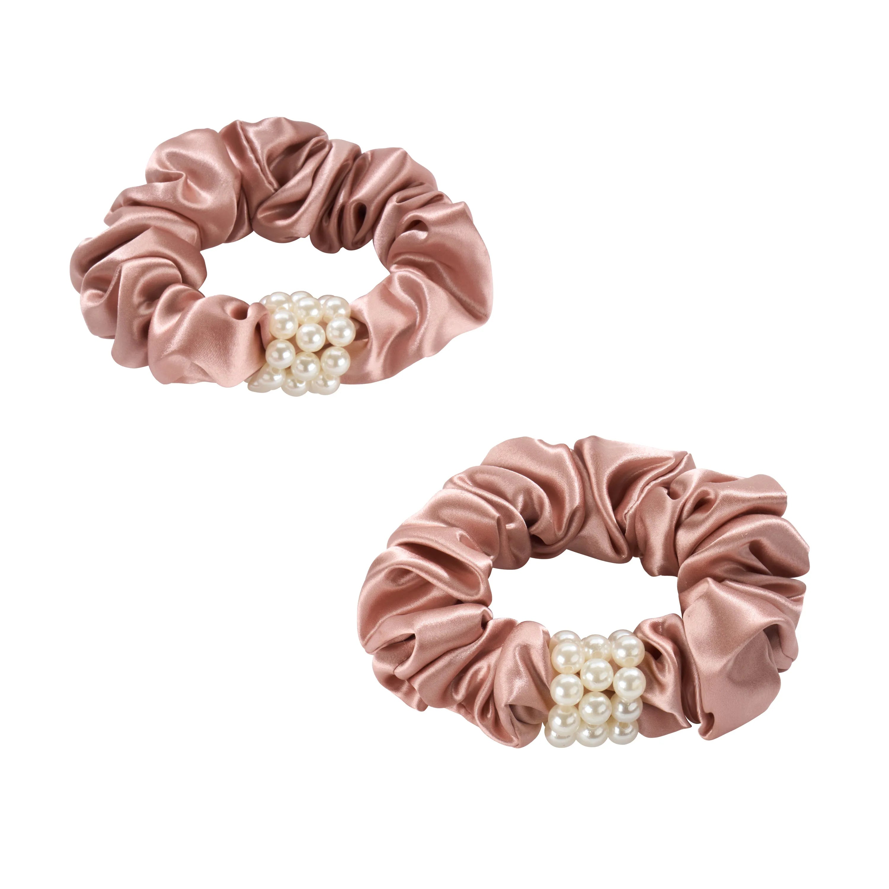 Blissy Petite Pearl Scrunchies in Rose Gold