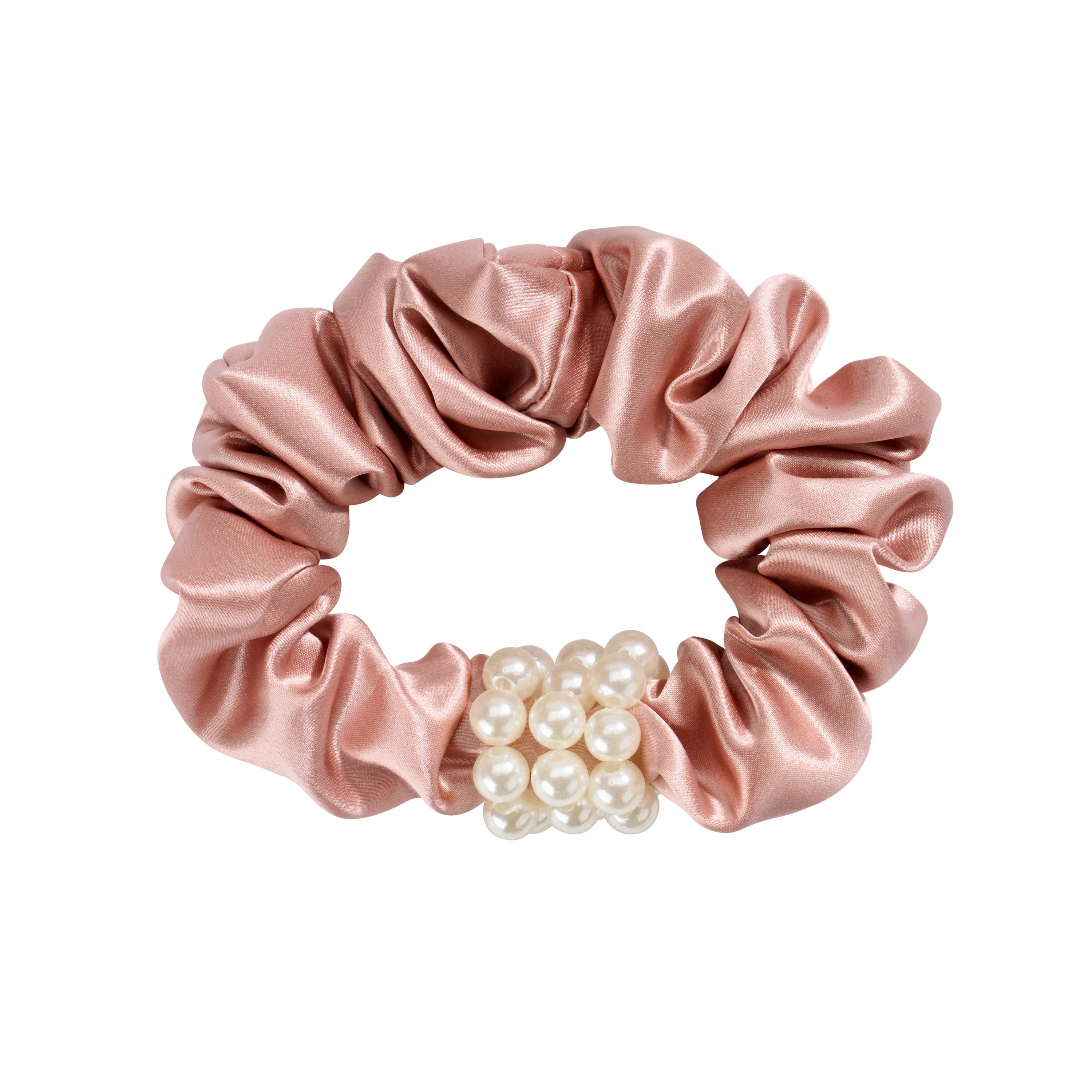Blissy Petite Pearl Scrunchies in Rose Gold