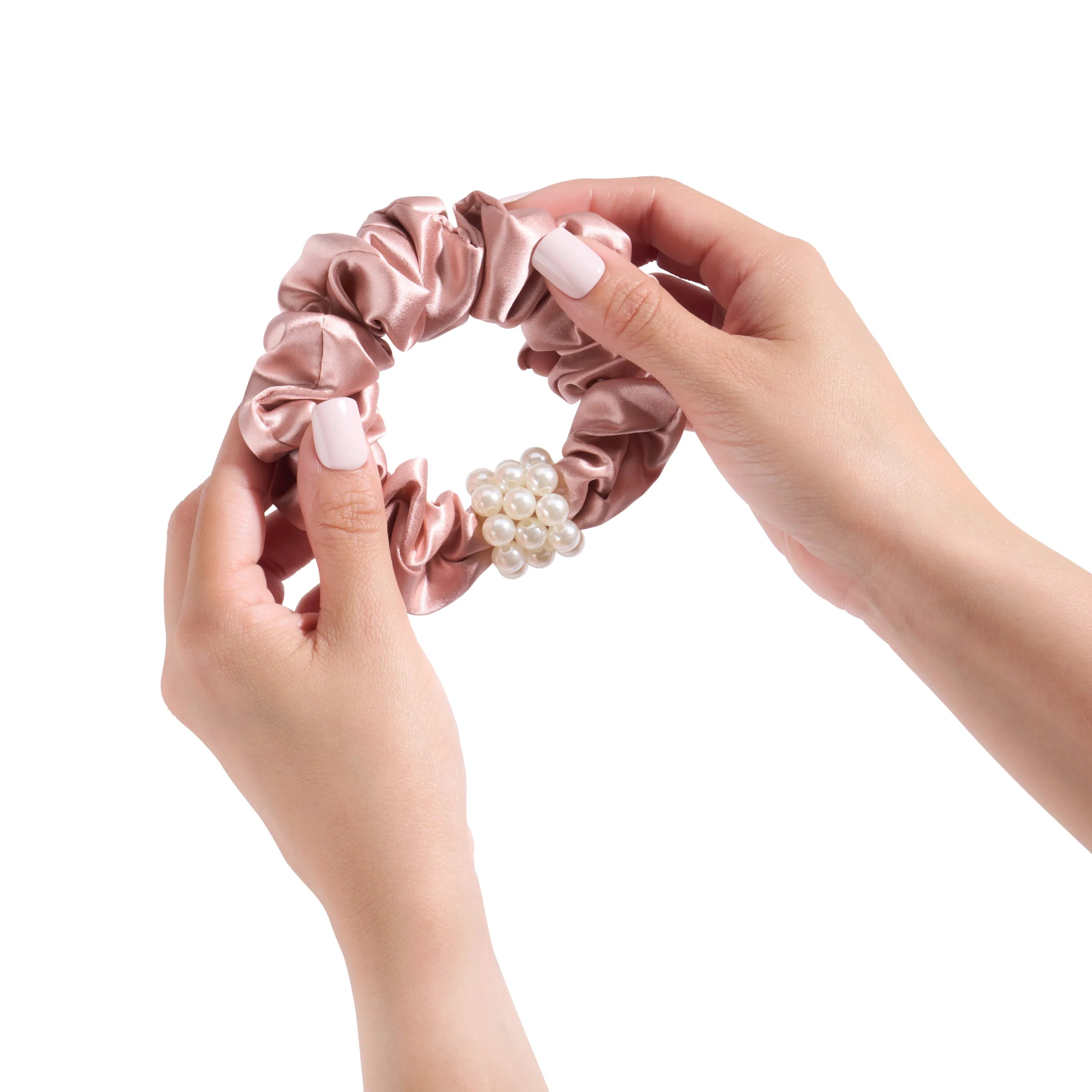 Blissy Petite Pearl Scrunchies in Rose Gold