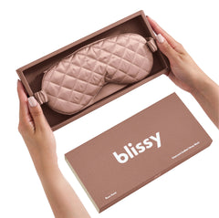 Diamond Quilted Sleep Mask in Rose Gold