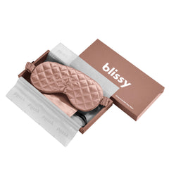 Diamond Quilted Sleep Mask in Rose Gold