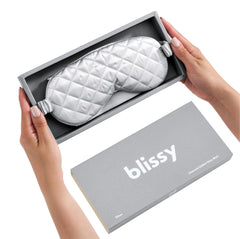 Diamond Quilted Sleep Mask - Silver
