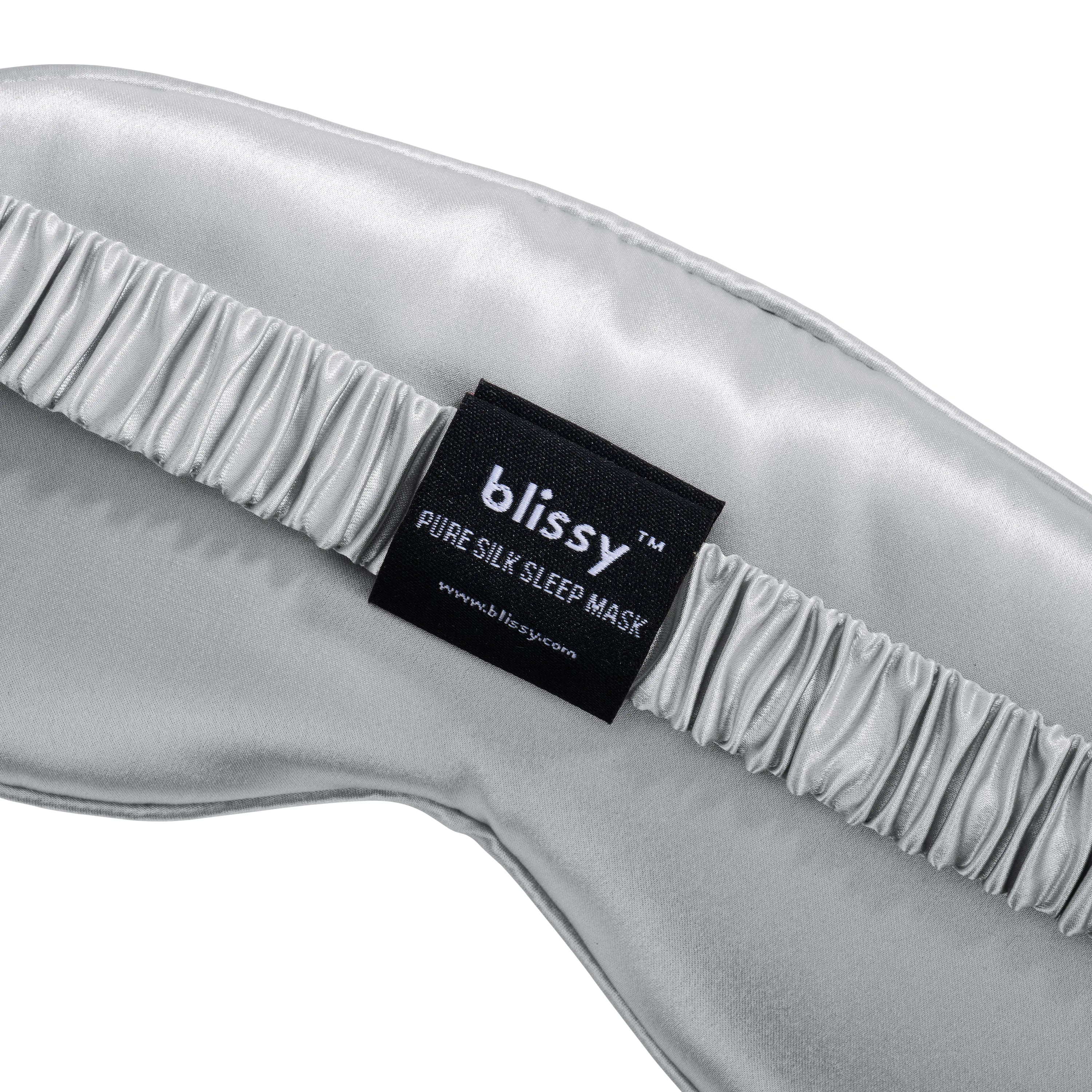 Diamond Quilted Sleep Mask - Silver