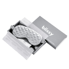Diamond Quilted Sleep Mask - Silver