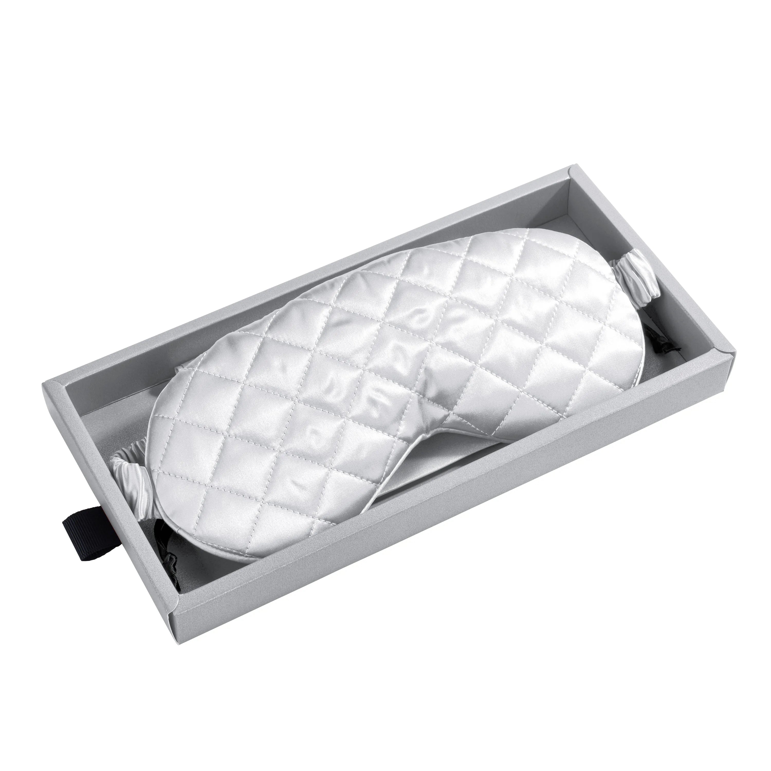 Diamond Quilted Sleep Mask - Silver