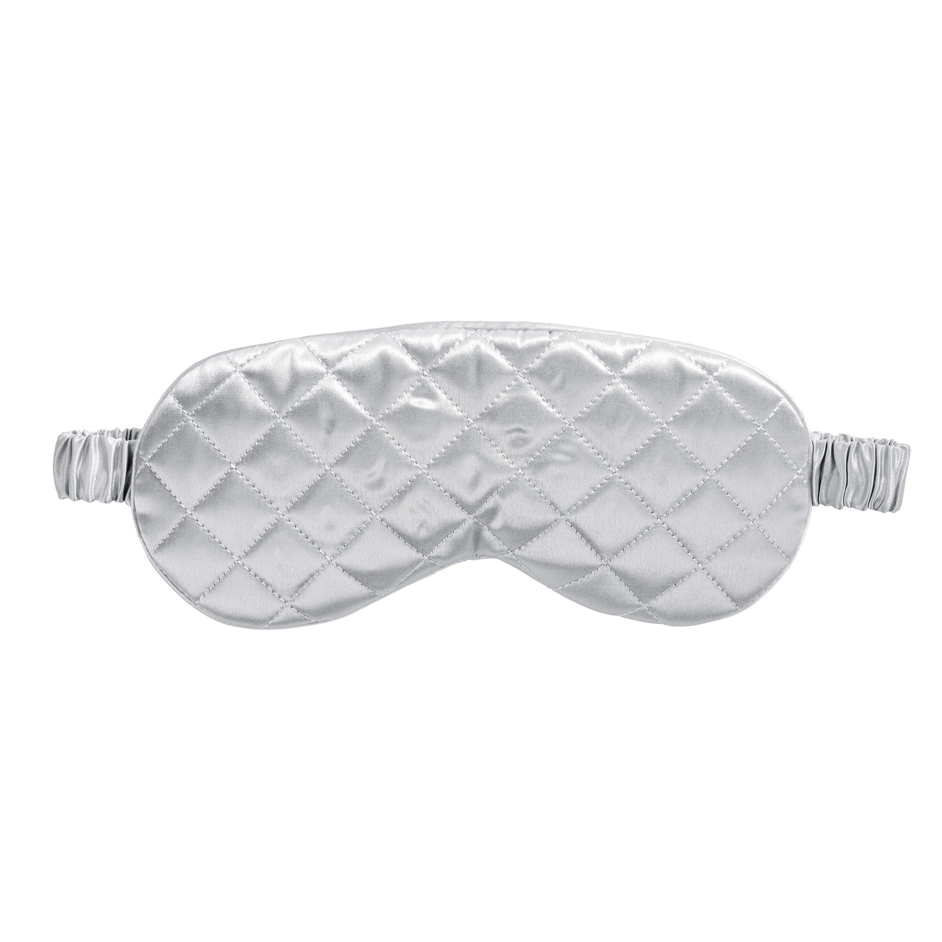 Diamond Quilted Sleep Mask - Silver