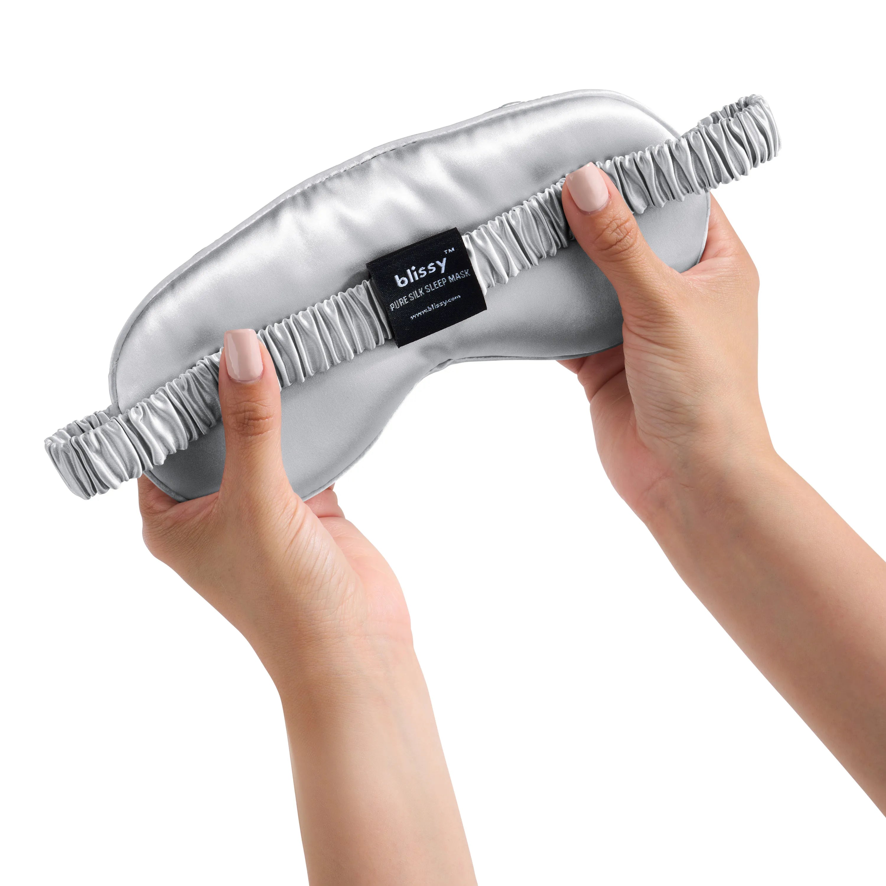 Diamond Quilted Sleep Mask - Silver