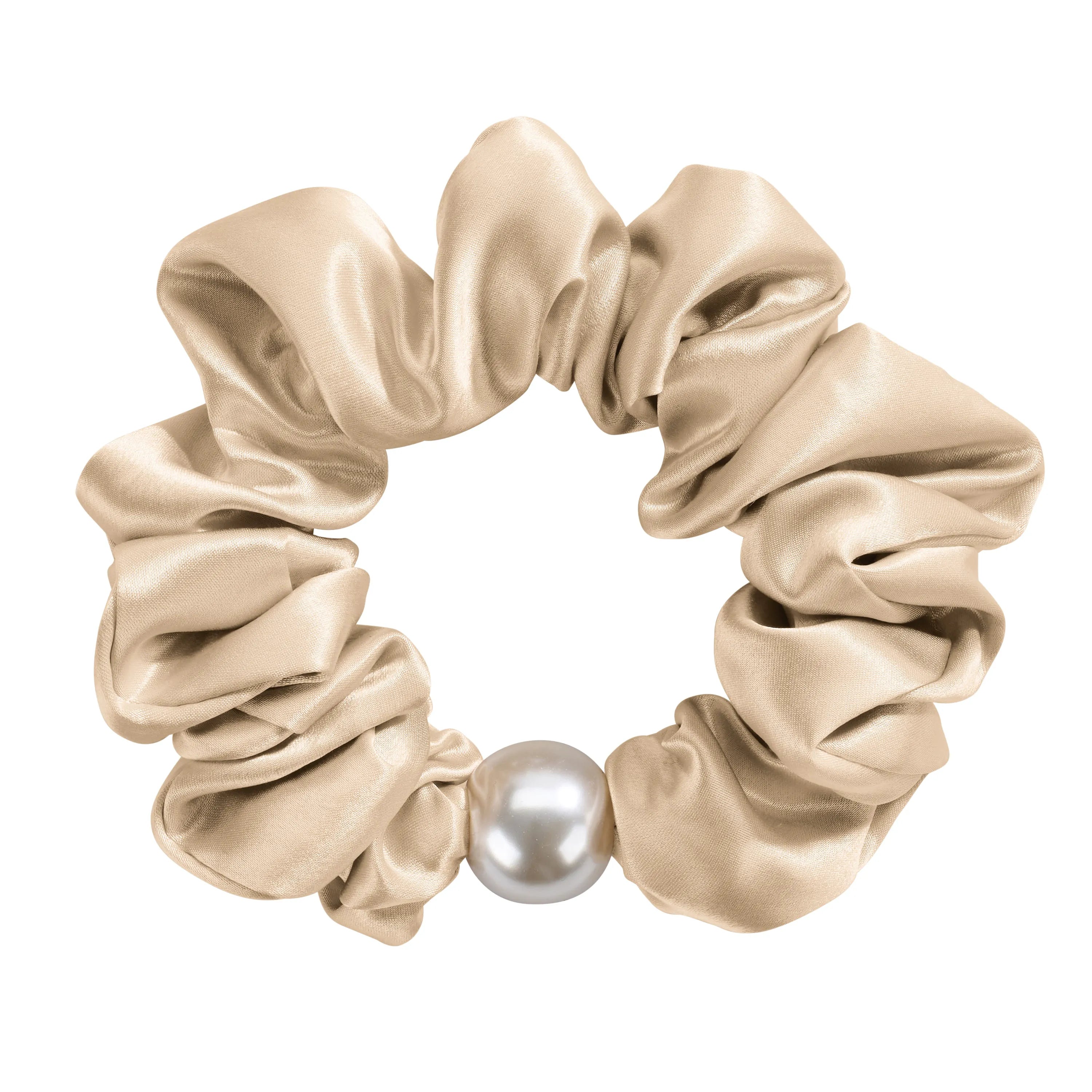 Blissy Pearl Scrunchie in Taupe