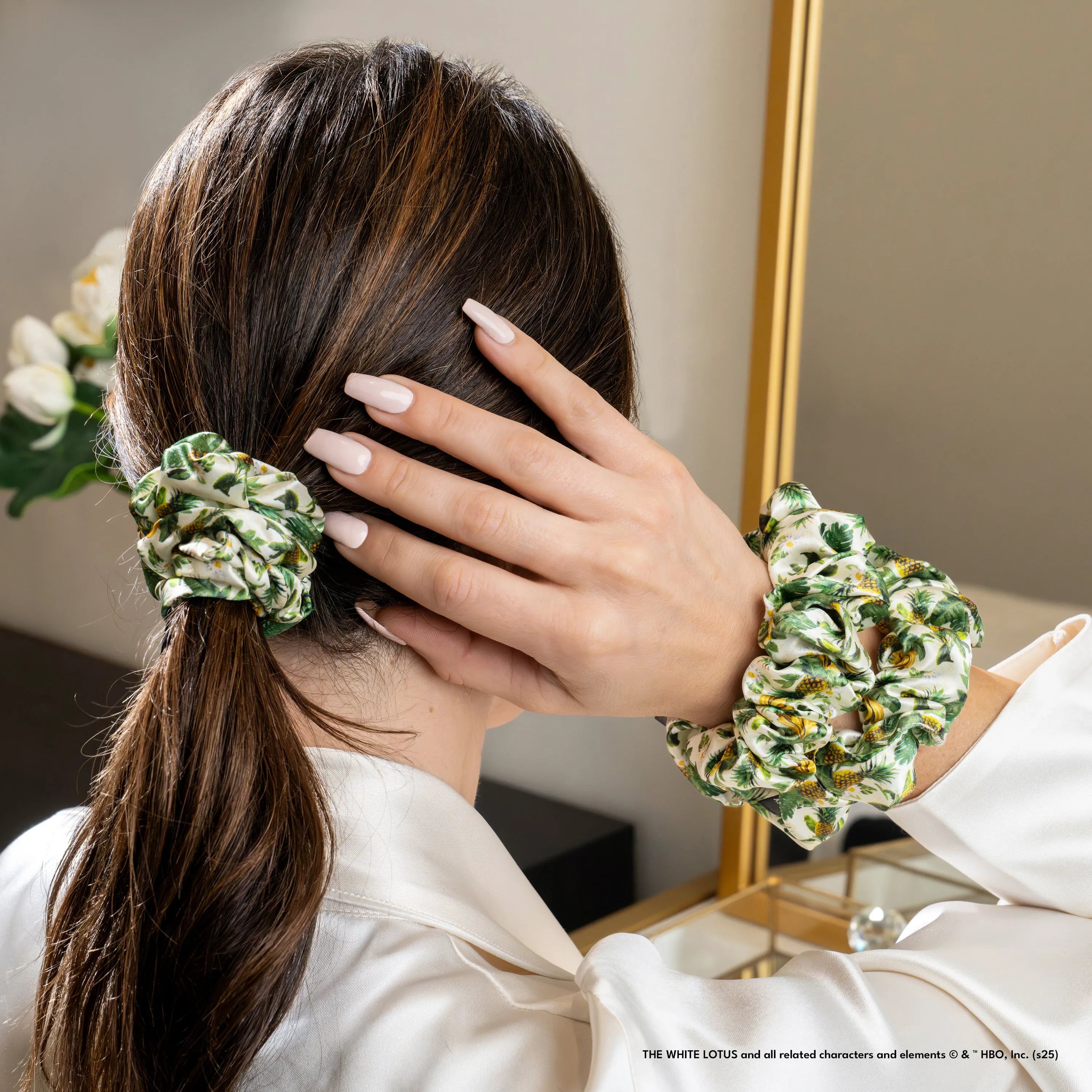 Blissy Scrunchies - White Lotus - Pineapple