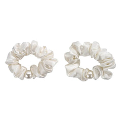 Blissy Pearl Scrunchie - White