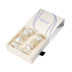 Blissy Petite Pearl Scrunchies in White