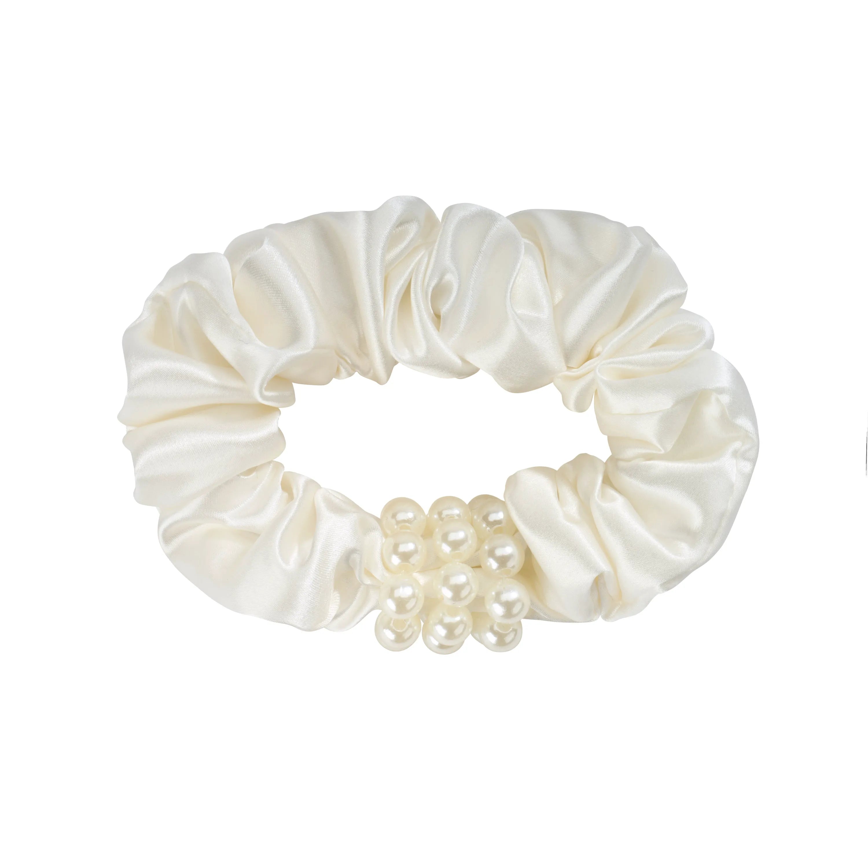 Blissy Petite Pearl Scrunchies in White