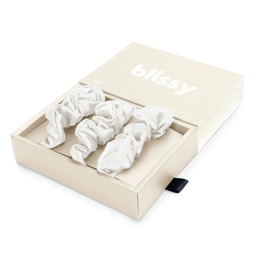 Blissy White Scrunchies
