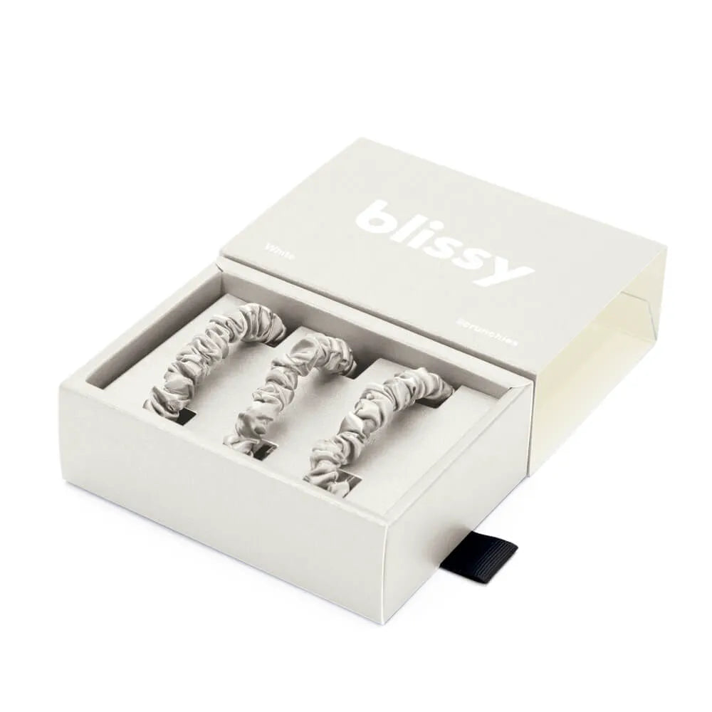 Blissy Skinny Scrunchies in White