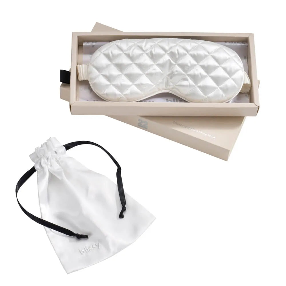 White Diamond Quilted Sleep Mask