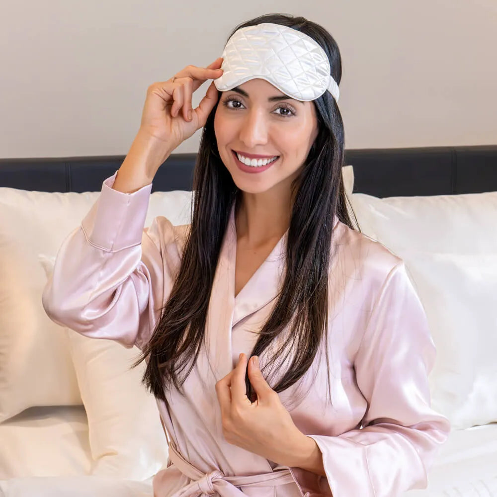 White Diamond Quilted Sleep Mask