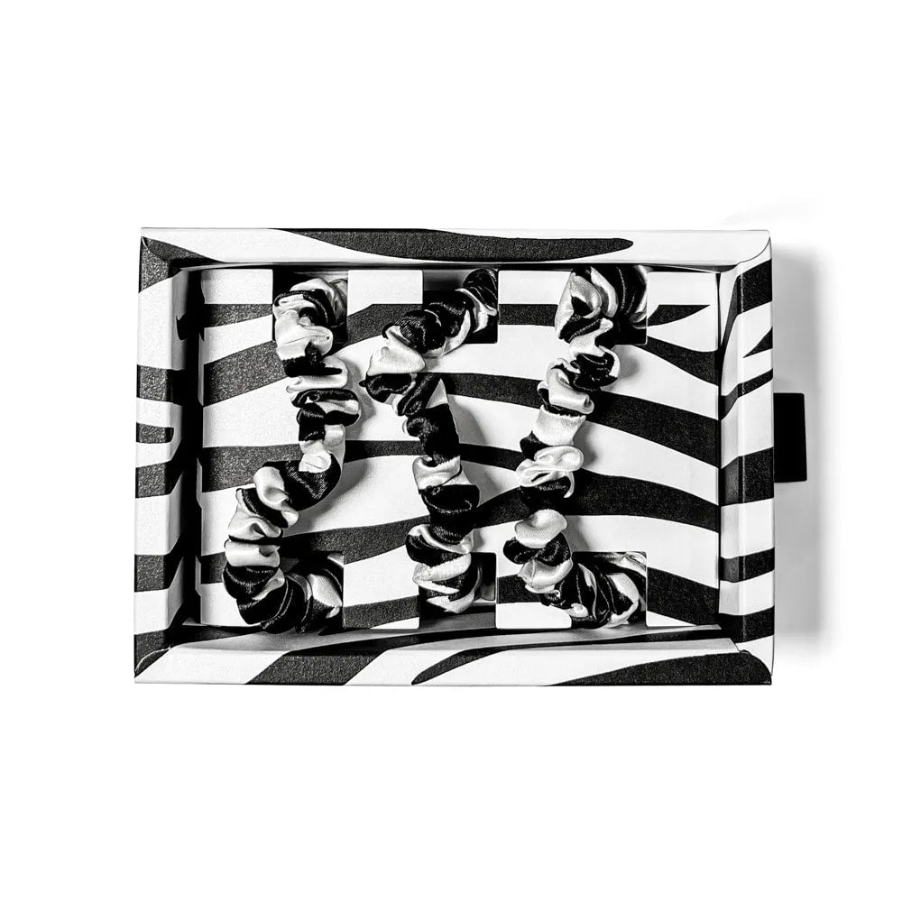 Blissy Skinny Scrunchies in Zebra Print