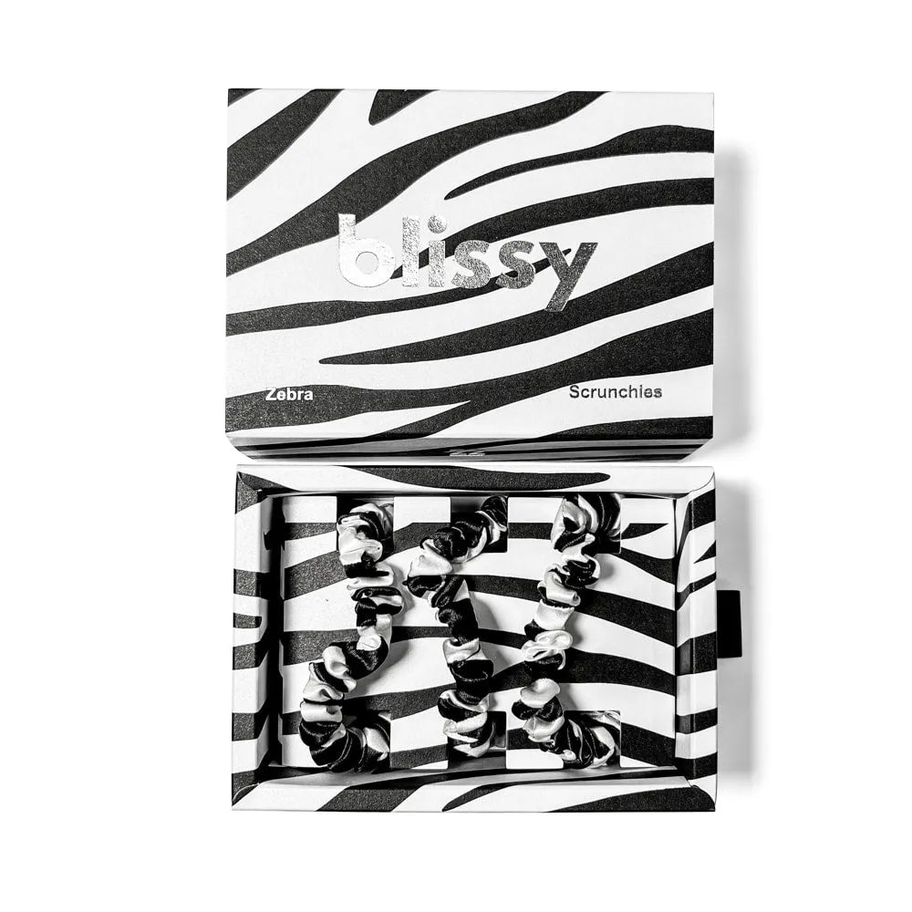 Blissy Skinny Scrunchies in Zebra Print
