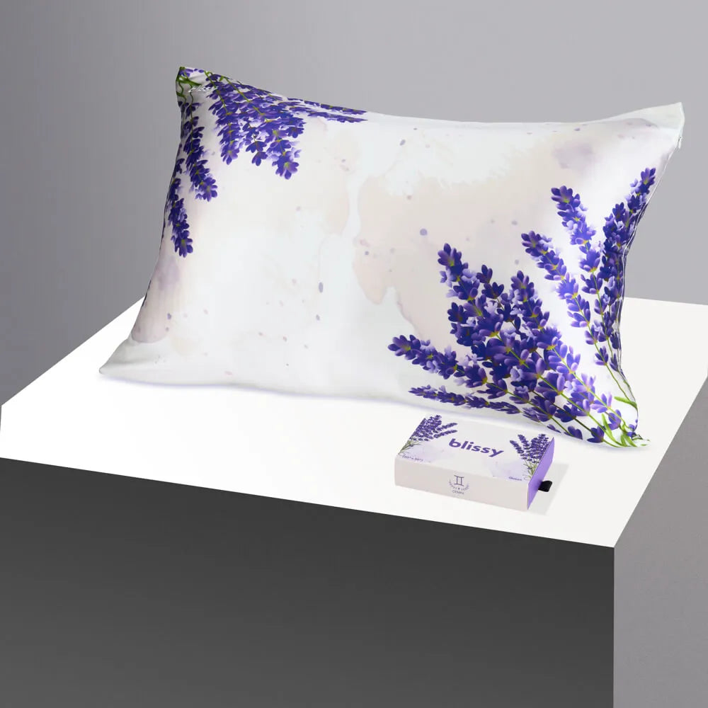 Gemini Lavender Zodiac Flower Pillowcase - Queen