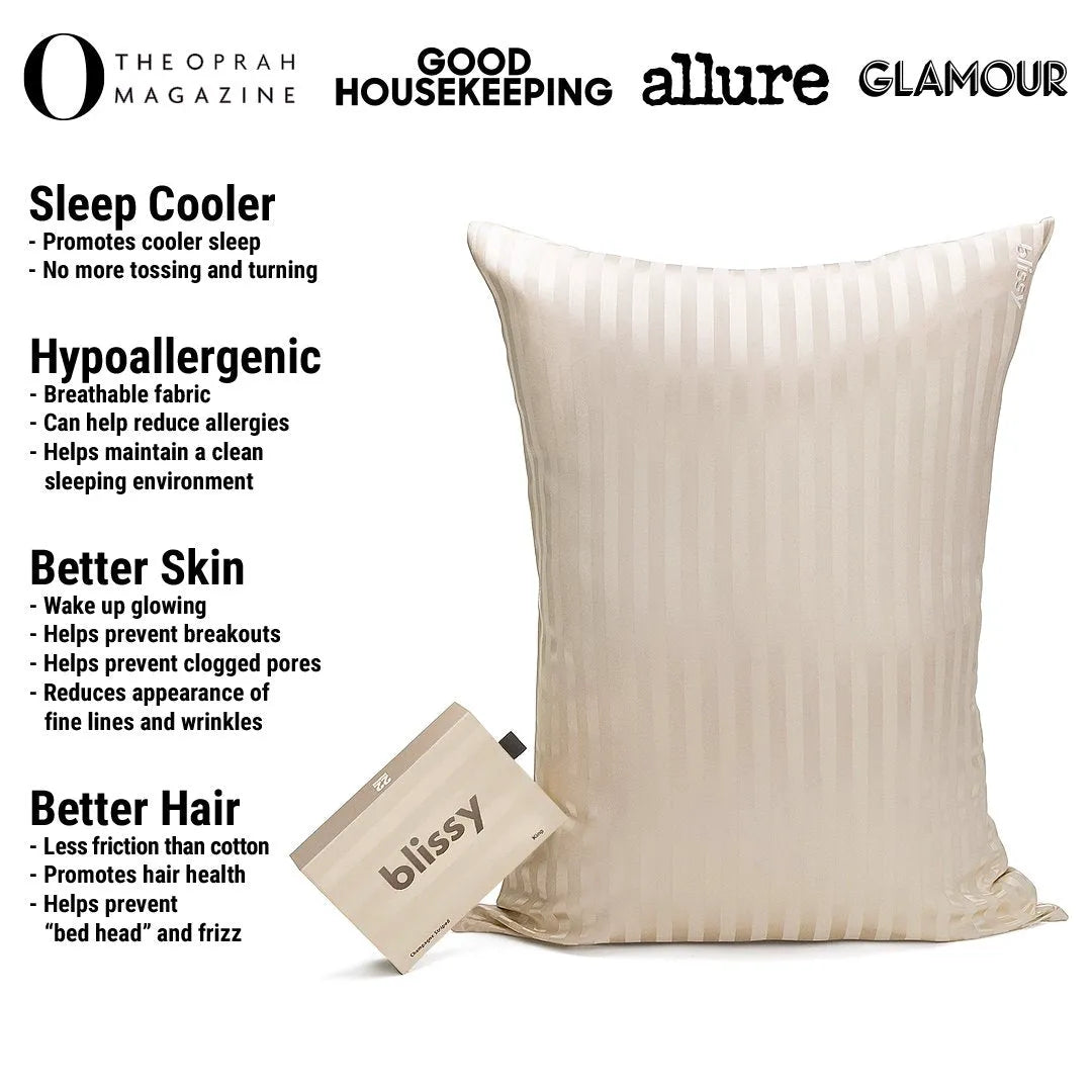 Champagne Striped Standard Pillowcase