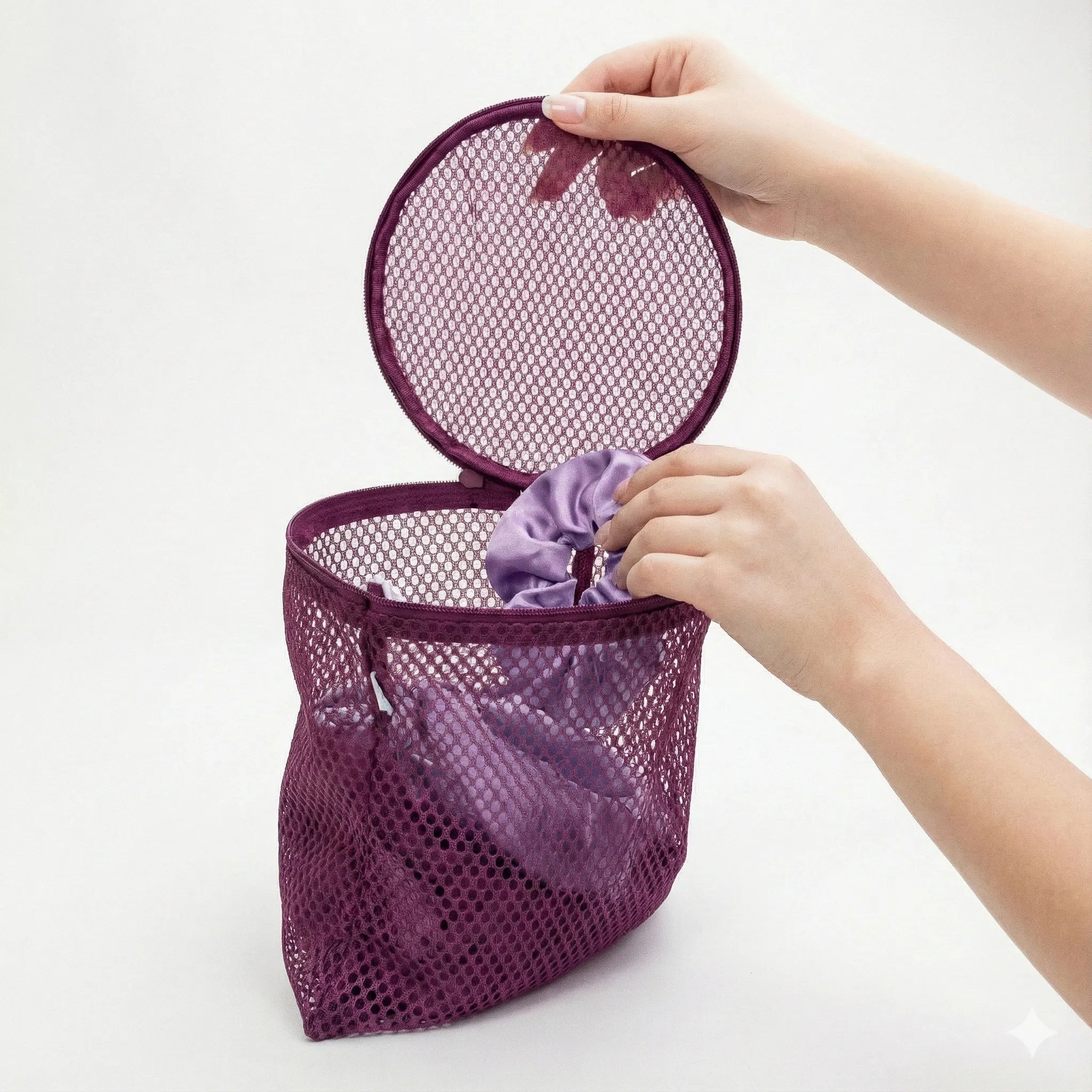 Blissy Mesh Laundry Bags, Plum, 3-Pack