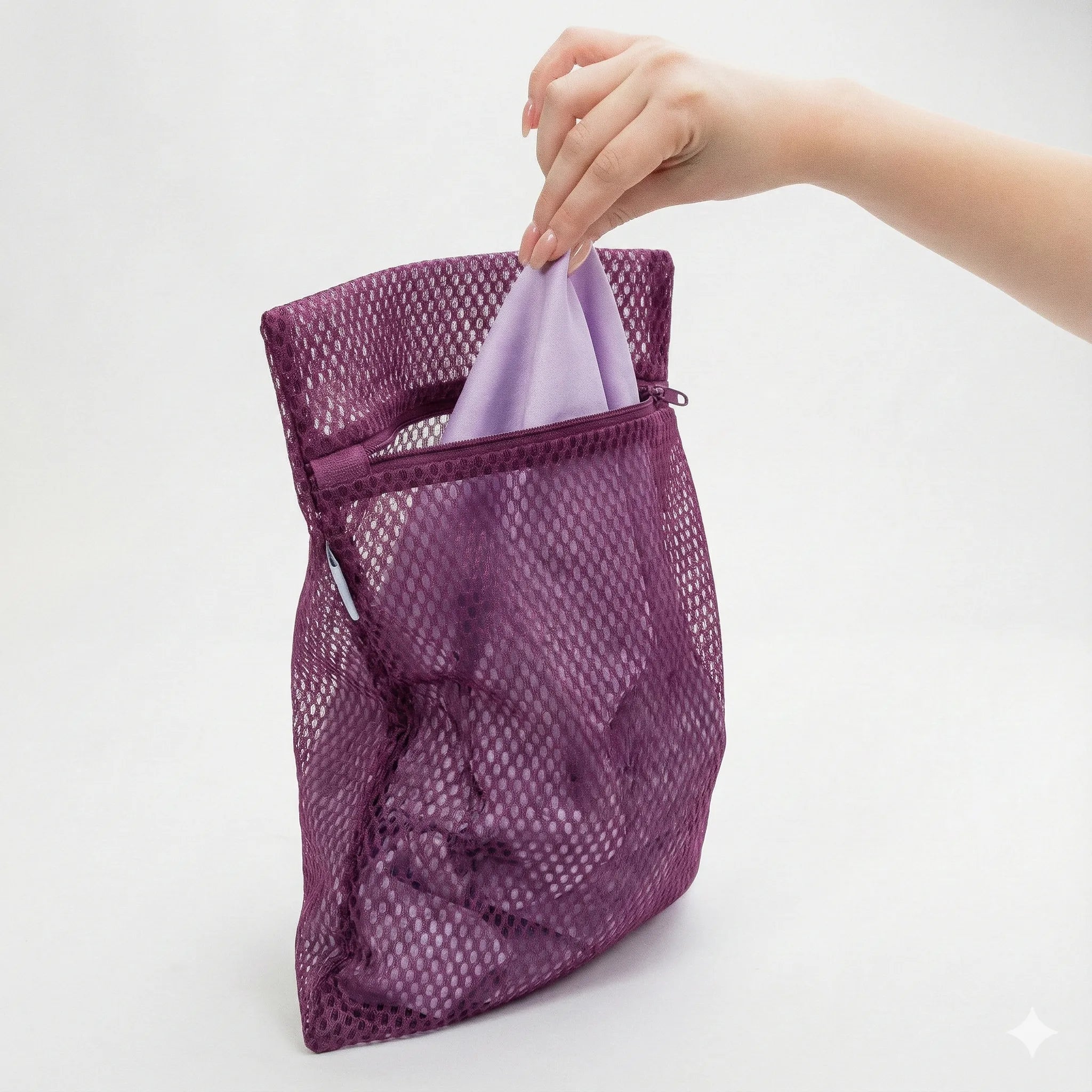 Blissy Mesh Laundry Bags, Plum, 3-Pack