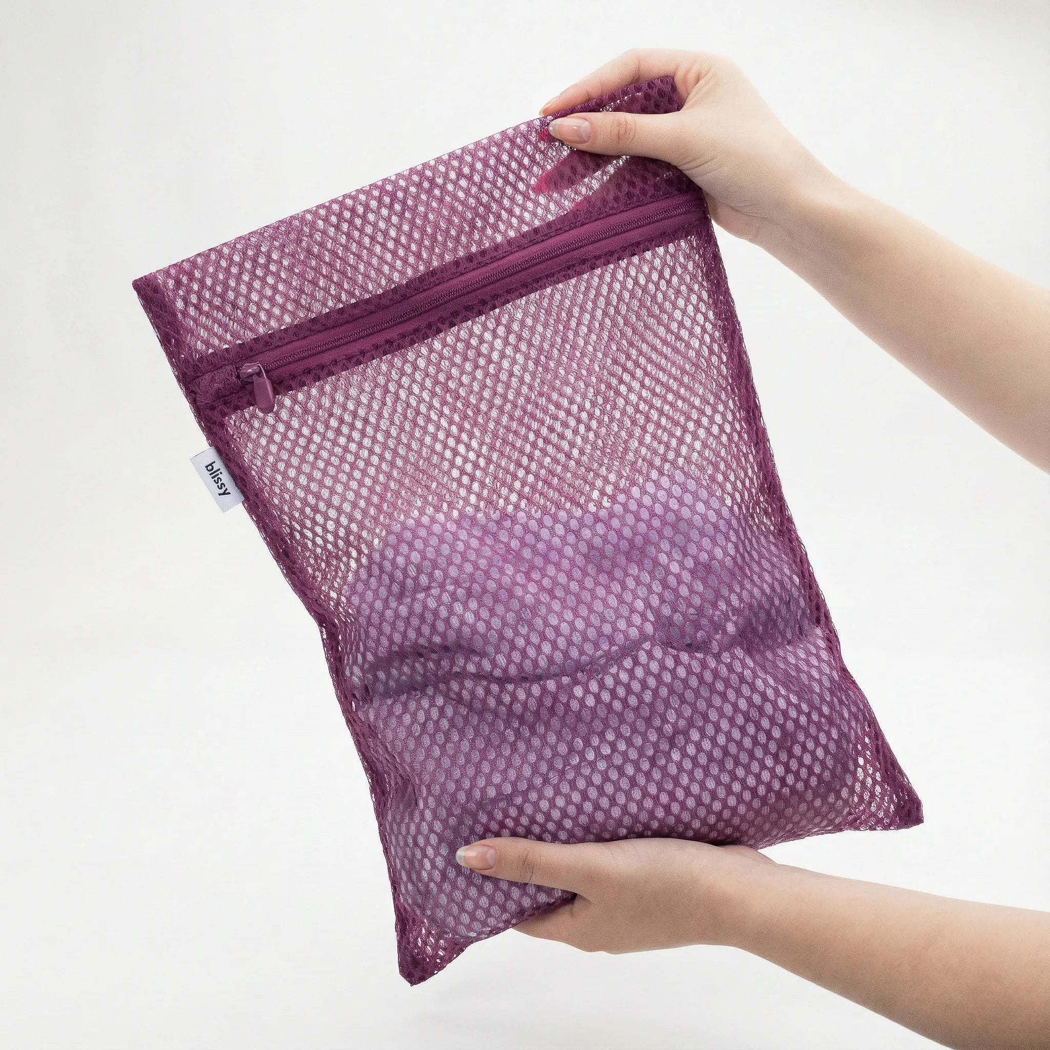 Blissy Mesh Laundry Bags, Plum, 3-Pack
