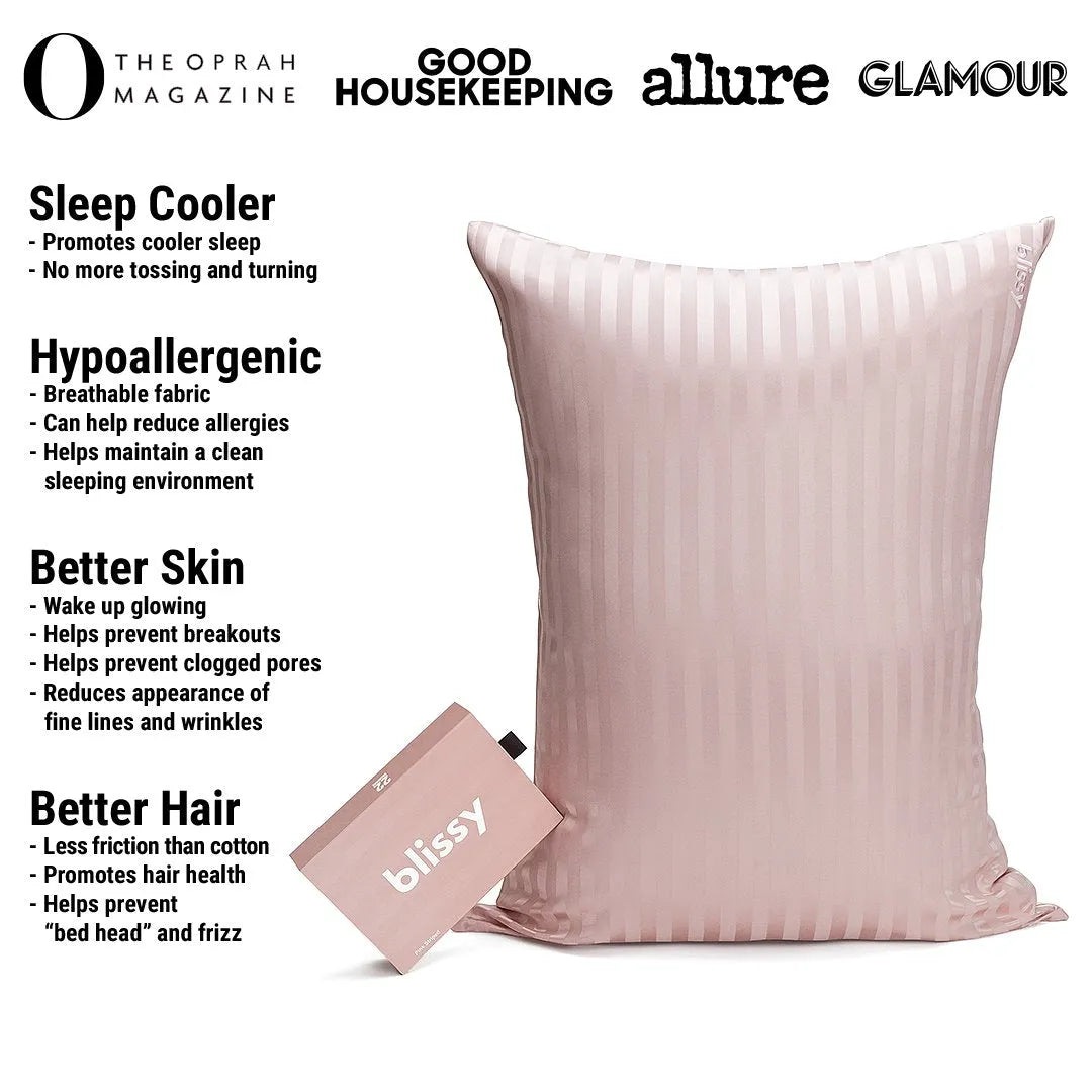 Pink Striped Standard Pillowcase