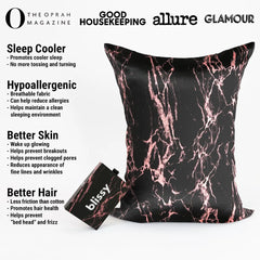 Pillowcase in Rose Black Marble, King Size